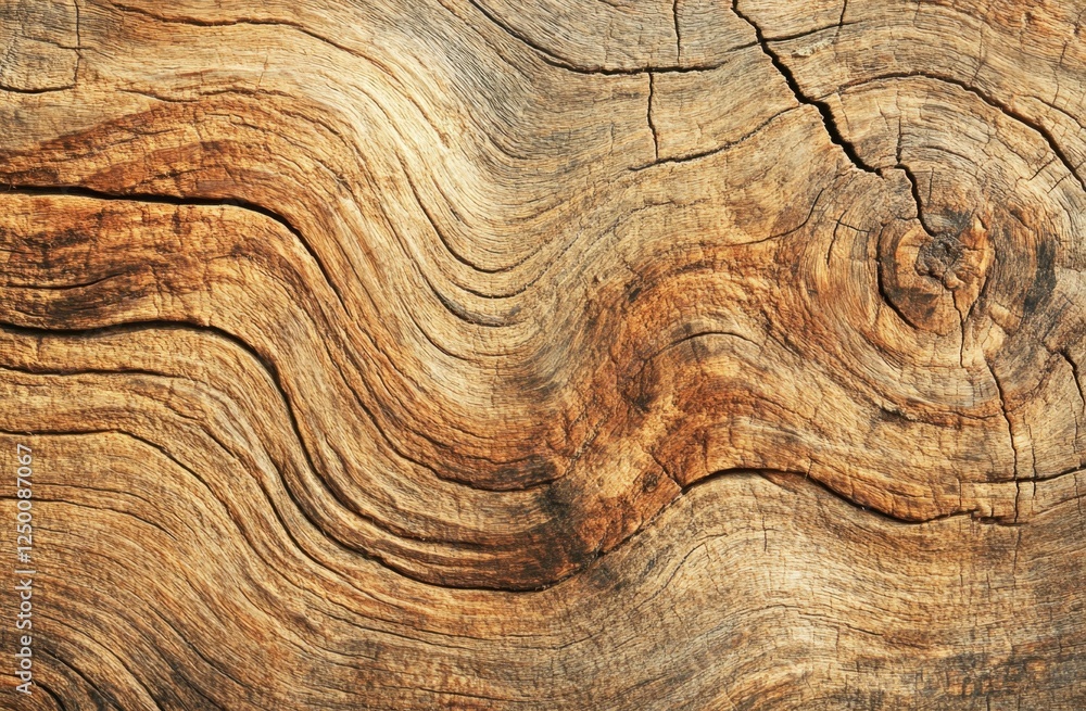Naklejka premium Intricate wood grain texture, natural pattern, sunlit surface