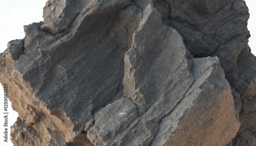 Close-up View of a Jagged Rock with Distinctive Rough Textures Close-up View of a Jagged Rock with Distinctive Rough Textures