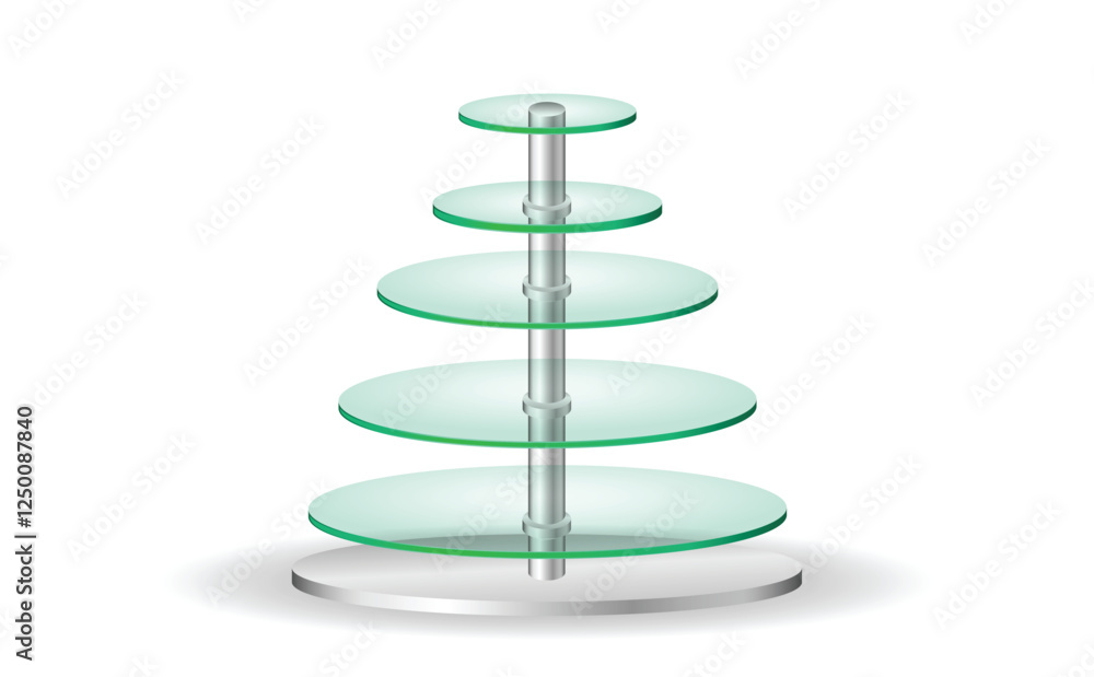 Set of Glass Display Cases with Different Heights and Shelves illustration isolated. Set of Glass Display Cases with Different Heights and Shelves illustration isolated.