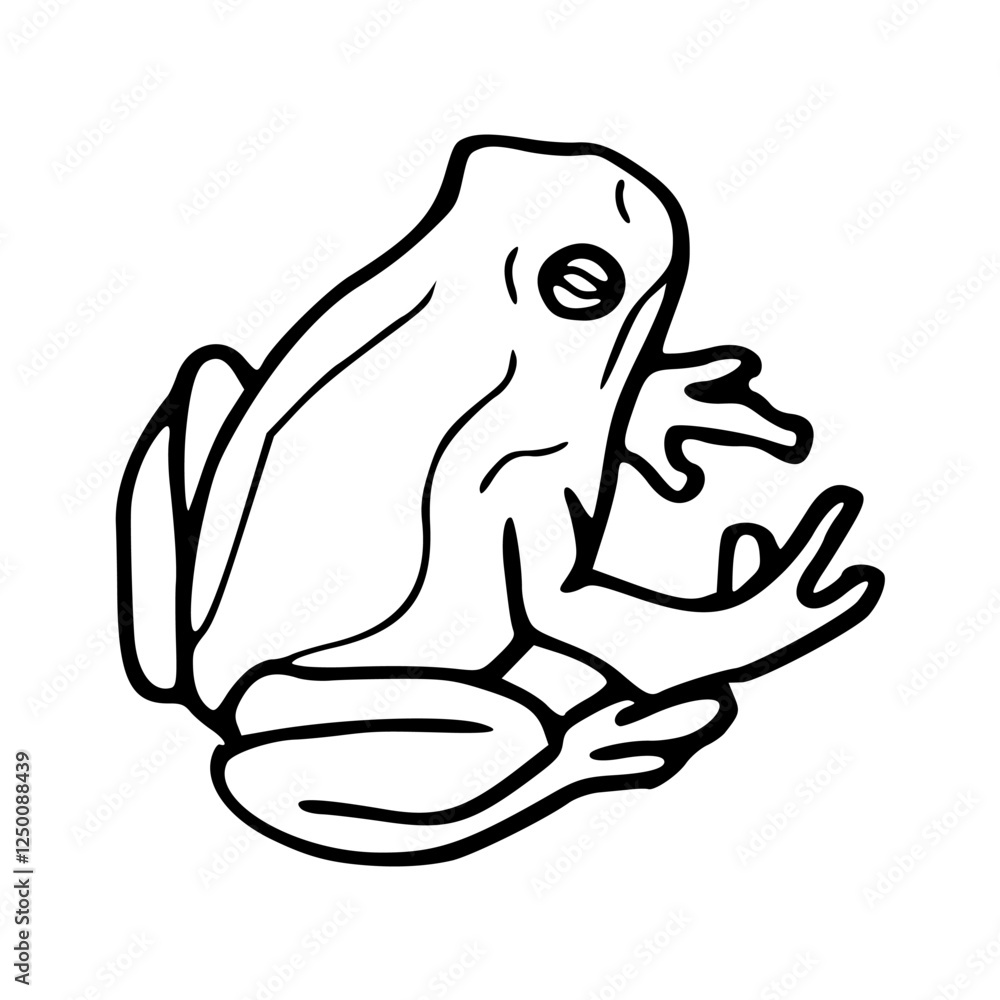 a black and white drawing of a frog icon a black and white drawing of a frog icon