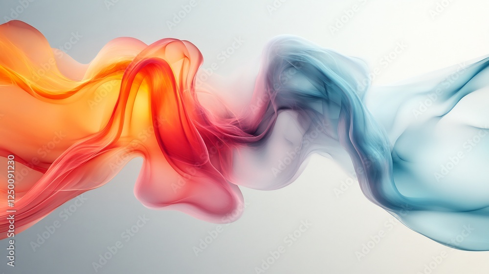 Abstract swirling warm cool smoke flows gracefully. AI Generated Abstract swirling warm cool smoke flows gracefully. AI Generated