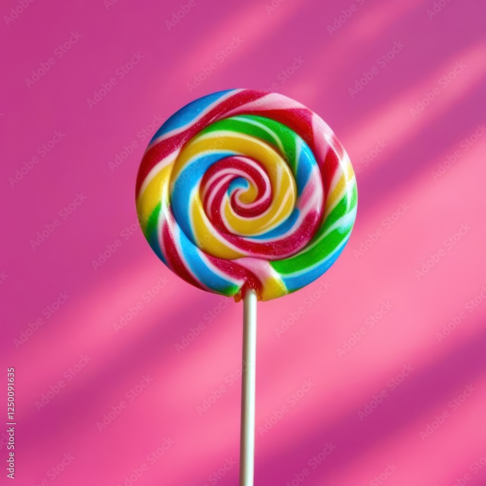 Colorful lollipop with a white stick Colorful lollipop with a white stick
