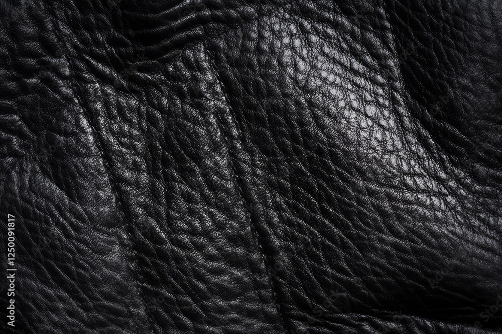 Luxurious black leather texture with intricate folds. AI generated Luxurious black leather texture with intricate folds. AI generated