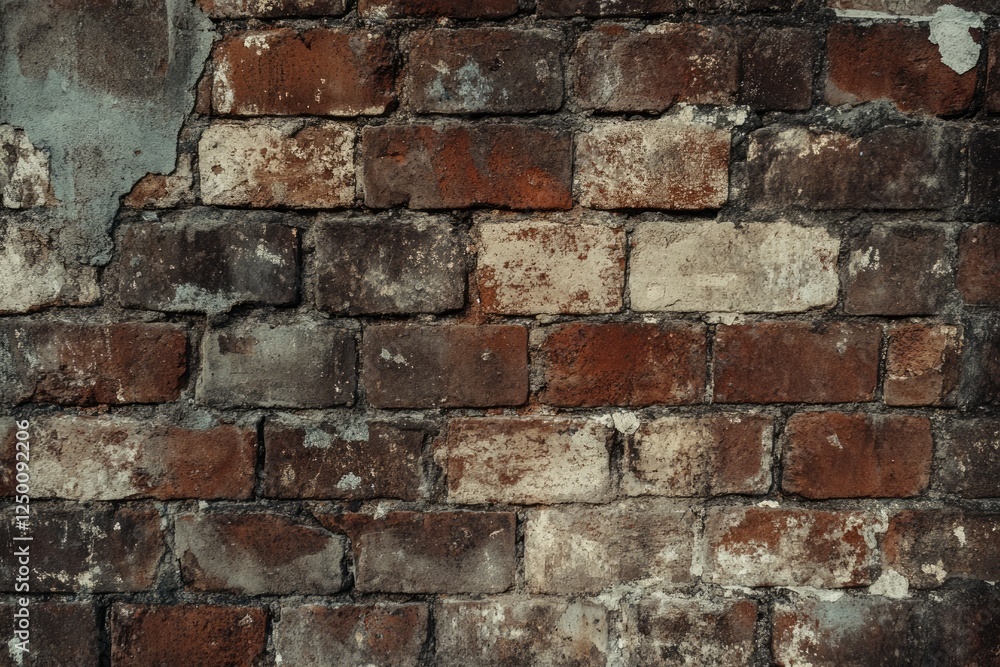 Obraz premium Weathered red brick wall texture. AI generated