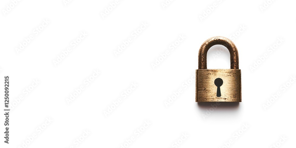 Gold lock with a keyhole Gold lock with a keyhole
