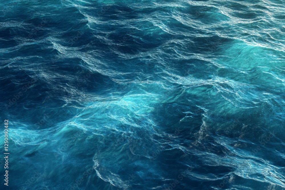 Vivid ocean waves under sunlight. AI generated Vivid ocean waves under sunlight. AI generated