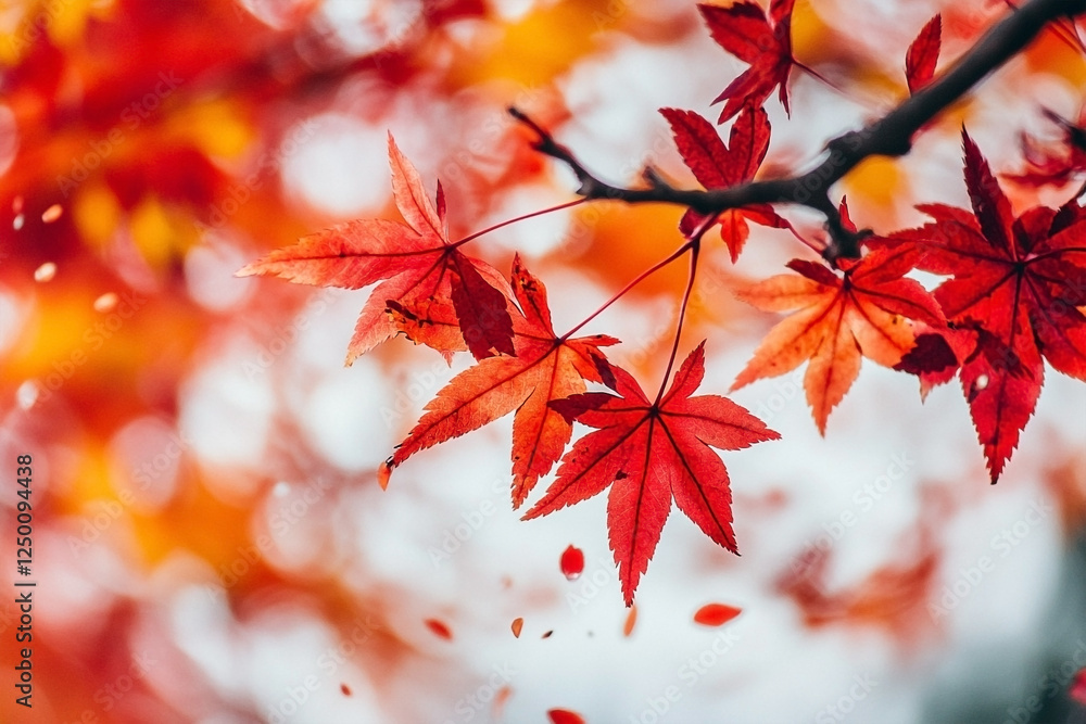 Vibrant red maple leaves in autumn creating a colorful and breathtaking fall foliage scene Vibrant red maple leaves in autumn creating a colorful and breathtaking fall foliage scene