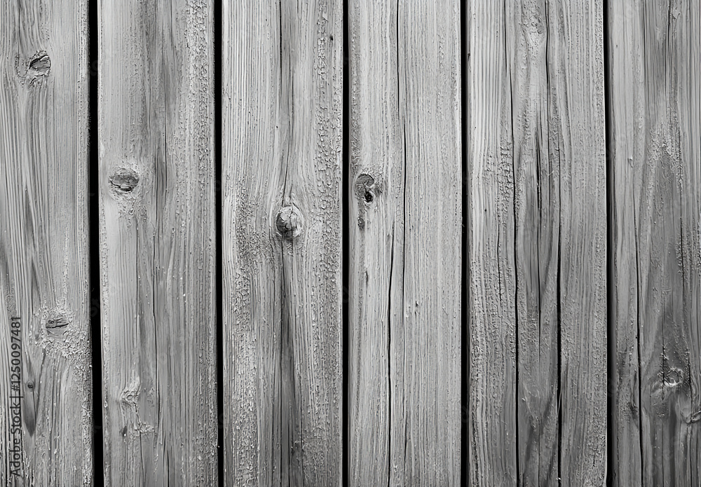 Naklejka premium Wooden background, gray color, horizontal wooden planks, texture, banner.