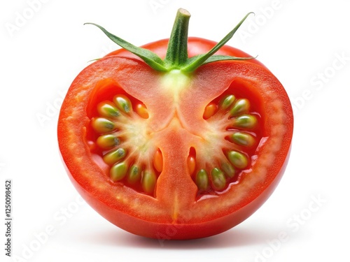 Wallpaper Mural Hyperreal macro reveals a juicy tomato slice, isolated, its textures amplified in surreal detail. Torontodigital.ca