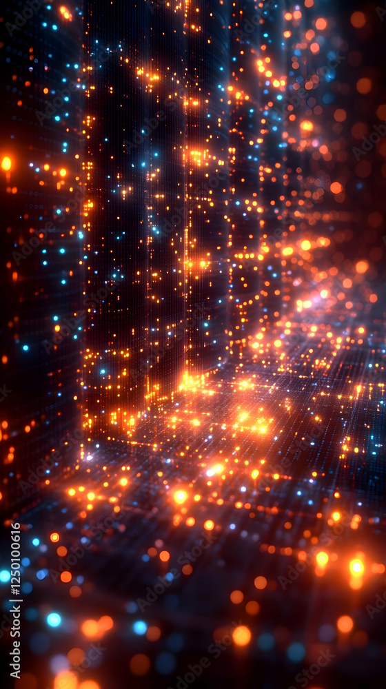 Obraz premium Abstract Glowing Digital Lights Design