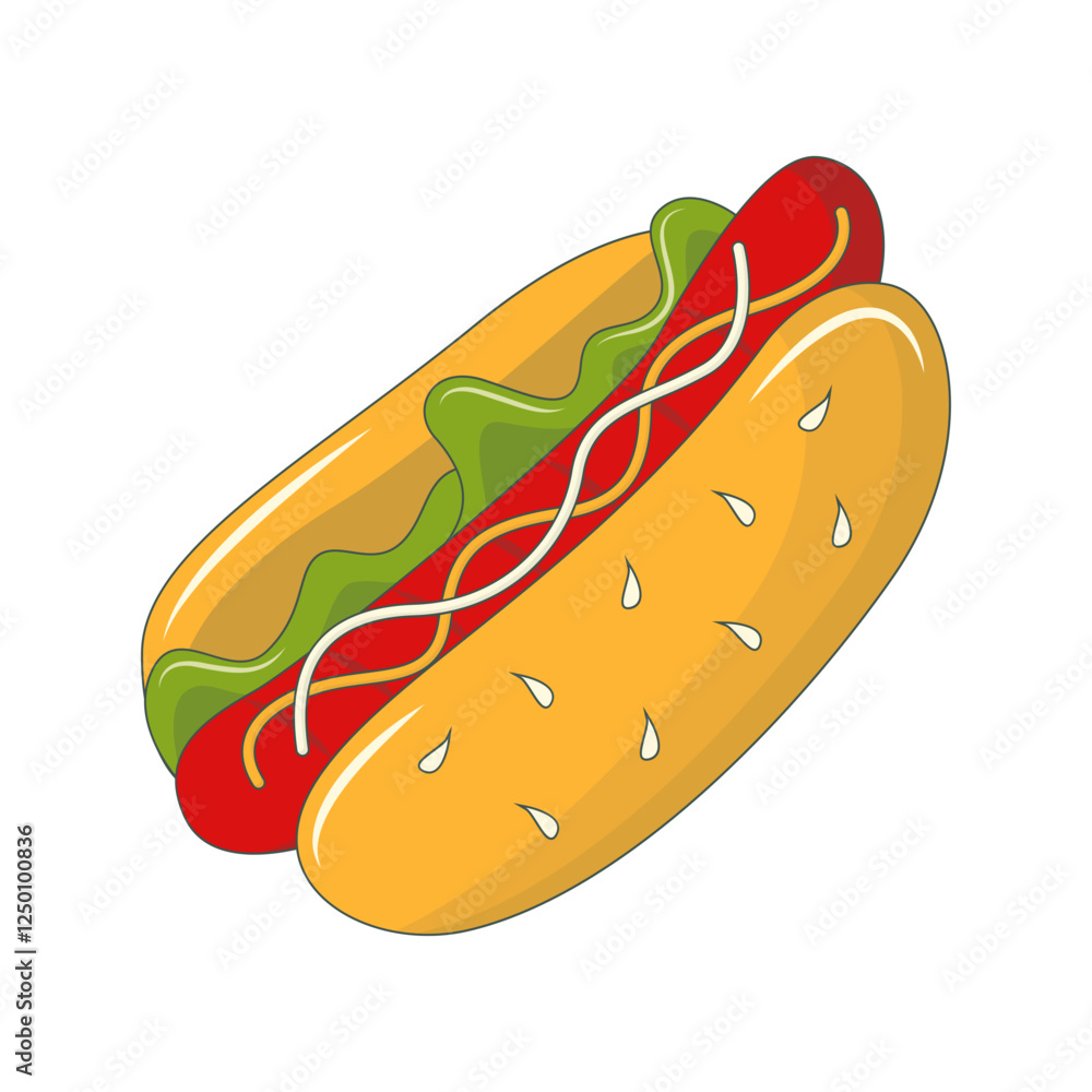 Cute Cartoon Junk Food Isolated on White Background. Vector Illustration. Cute Cartoon Junk Food Isolated on White Background. Vector Illustration.