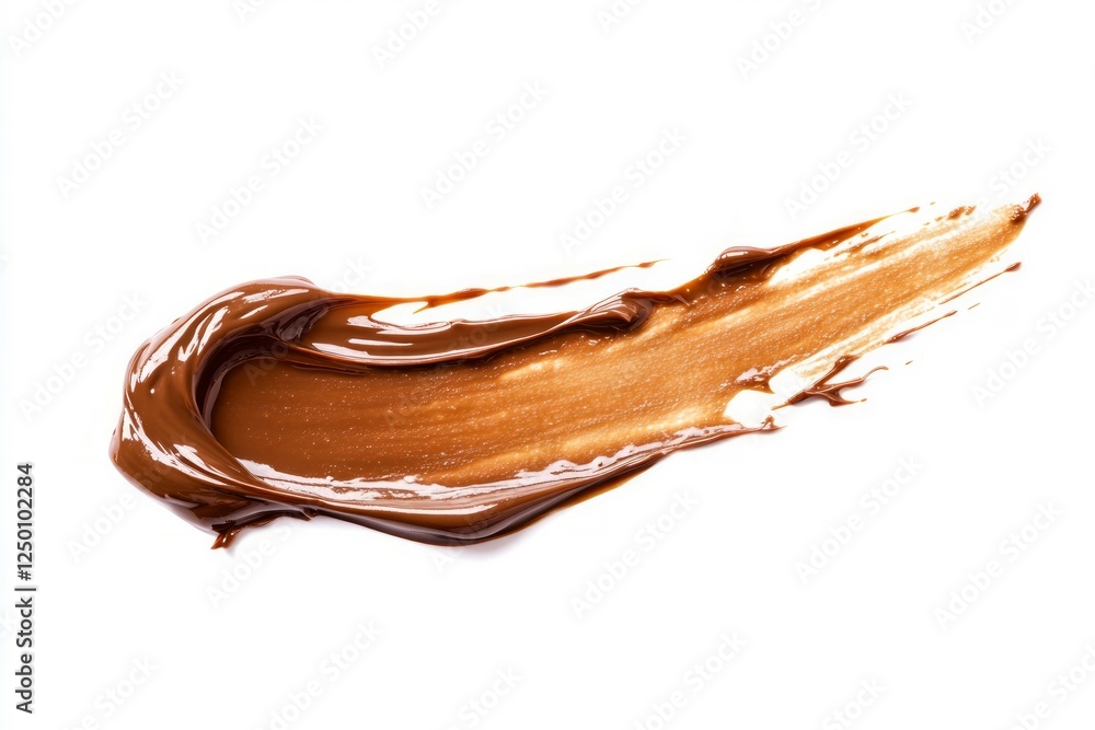 Rich melted chocolate texture on white background. Artificial Intelligence Rich melted chocolate texture on white background. Artificial Intelligence