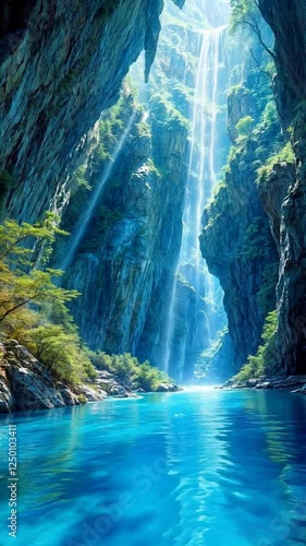 tropical waterfall in Thailand