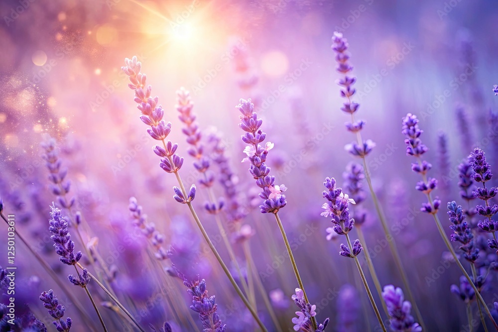 Naklejka premium Luxurious lavender swirls create an elegant, abstract cosmetic background, perfect for beauty packaging.