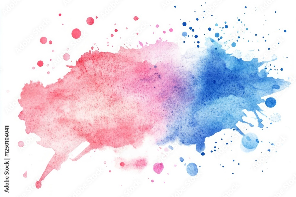 Vibrant pink and blue watercolor splash on paper. Artificial Intelligence Vibrant pink and blue watercolor splash on paper. Artificial Intelligence