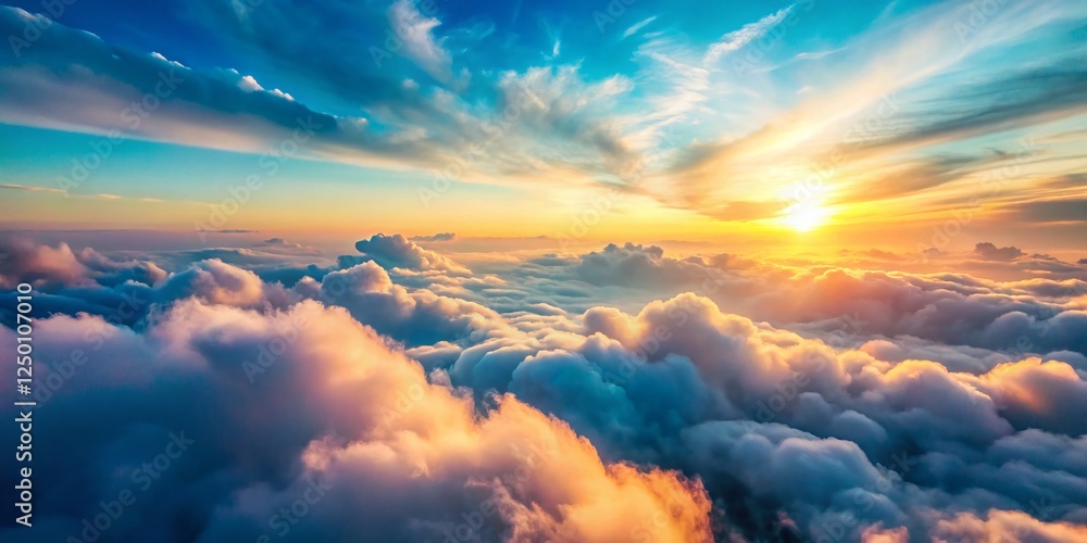 Fototapeta premium Abstract Light Blue Gradient Aerial Photography Background