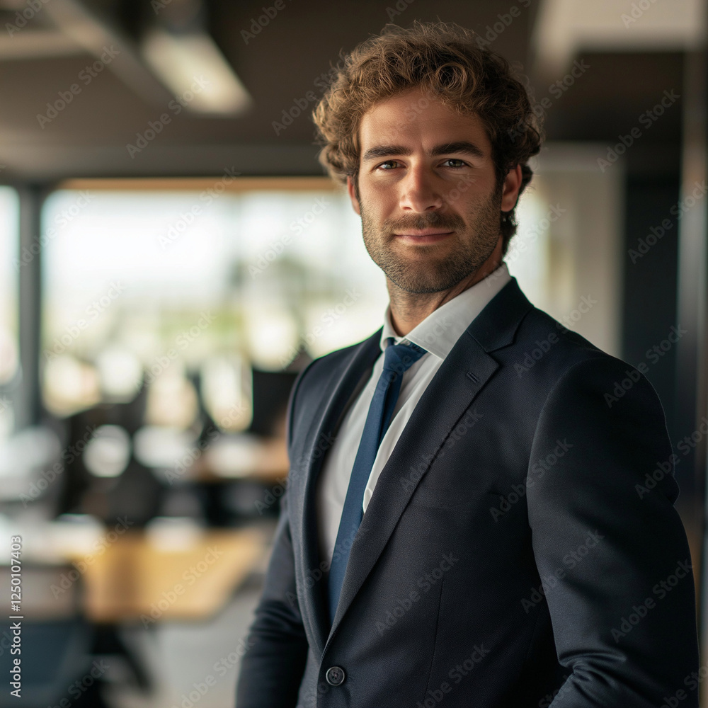 Fototapeta premium Business professional portrait office setting high-quality image modern environment close-up view confidence and leadership concept