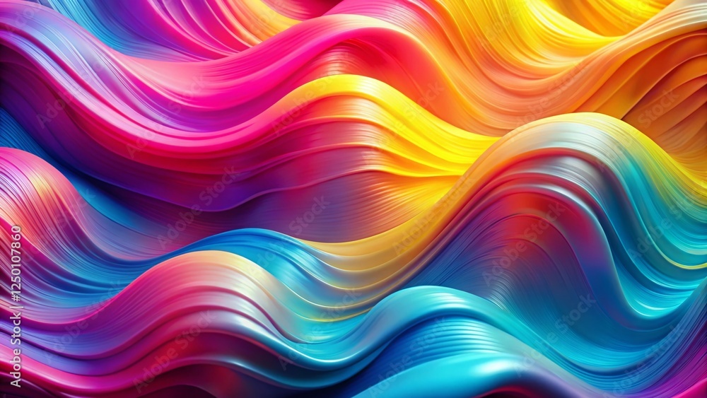Abstract Neon Gradient Background: Pink, Blue, Yellow Curvy Shapes Macro Photography Abstract Neon Gradient Background: Pink, Blue, Yellow Curvy Shapes Macro Photography