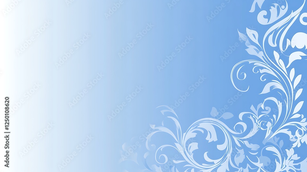 Light Blue Background With White Floral Design Light Blue Background With White Floral Design