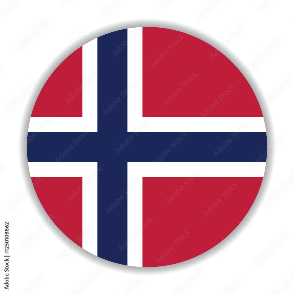 Norway flag. Norway circle flag logo icon computer vector illustration design Norway flag. Norway circle flag logo icon computer vector illustration design