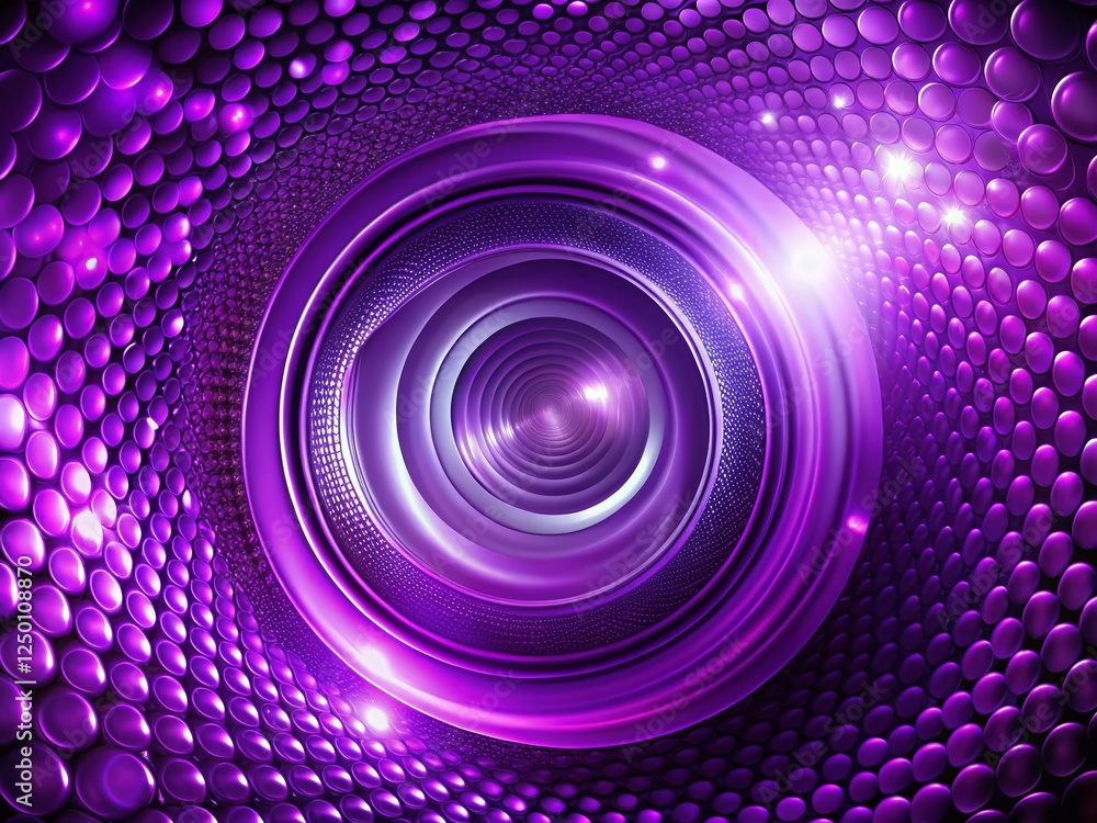 Obraz premium Abstract Purple Fashion Background: Wavy Design with Glowing Circles