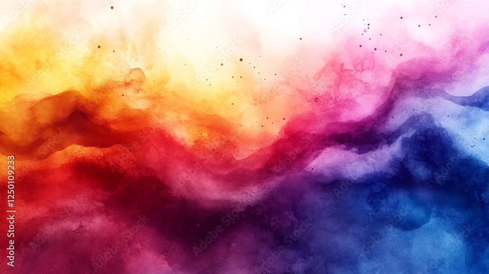 Obraz premium Vibrant Watercolor Abstract Background Colorful Design Modern Art Texture red blue pink paint image 