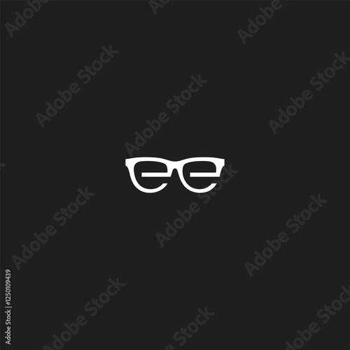 Letter EE Glasses Vector