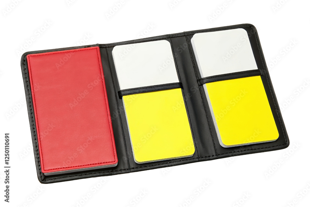 Fototapeta premium Referee card case with card isolated with transparent background