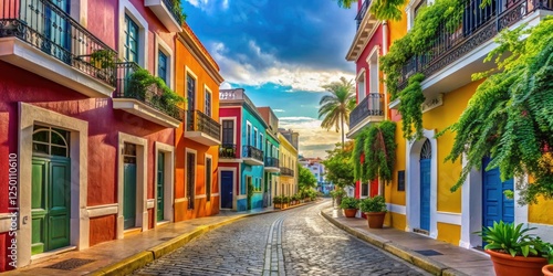 Wallpaper Mural Old San Juan: Vibrant colonial architecture, cobblestone streets, and Caribbean charm make it a scenic island paradise. Torontodigital.ca