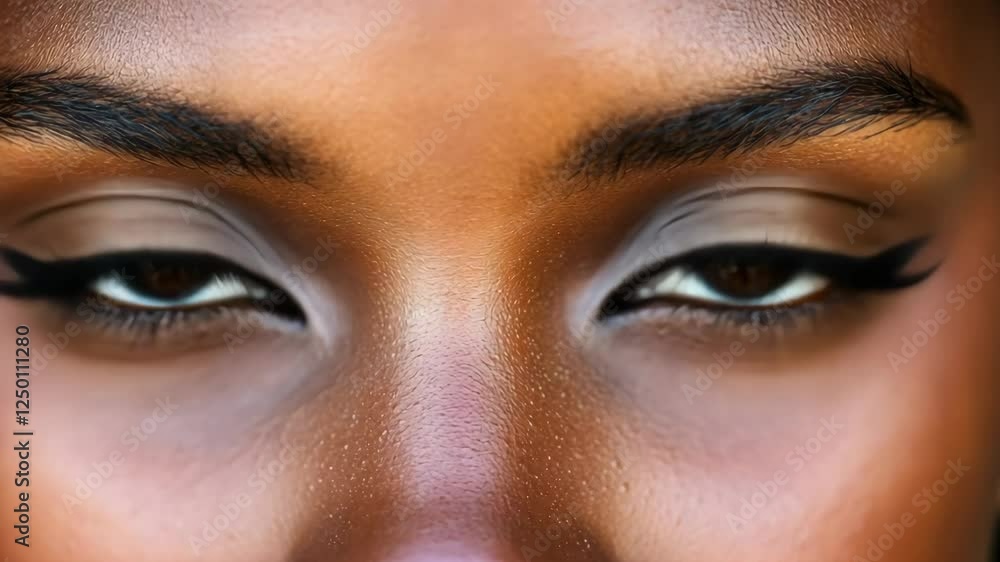 Close-up view of expressive eyes highlighting beauty and makeup artistry in natural light Close-up view of expressive eyes highlighting beauty and makeup artistry in natural light