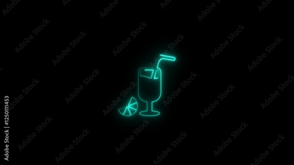 glass icon animation. tropical drink icon, glass of juice glass icon animation. tropical drink icon, glass of juice