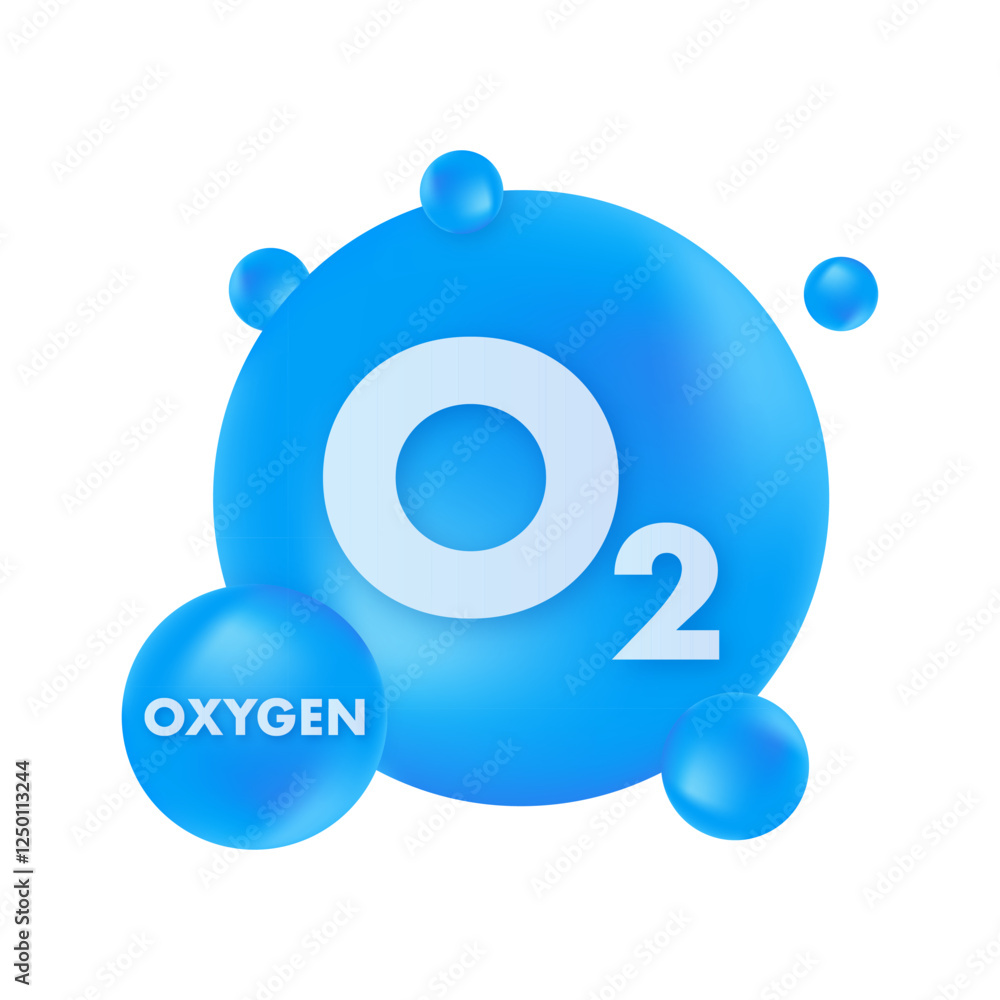 Oxygen molecule O2 with surrounding atoms forming blue sphere Oxygen molecule O2 with surrounding atoms forming blue sphere