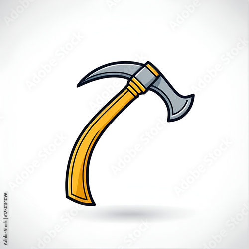 Filled outline Medieval poleaxe icon isolated on white background. Flat filled outline style with shadow. Vector photo