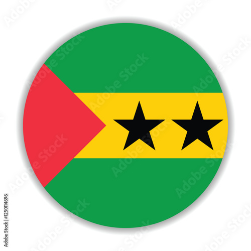 SAO Tome and Principe flag. SAO Tome and Principe circle flag logo icon computer vector illustration design