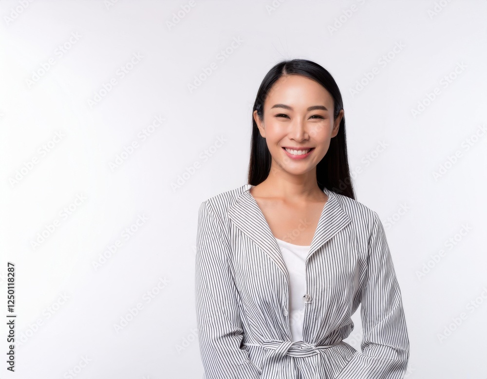 head shoot happy asian woman isolated on white head shoot happy asian woman isolated on white