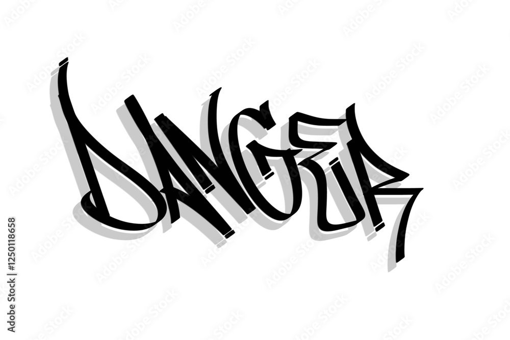 danger sign in sprayed graffiti letters isolated hand drawn style danger sign in sprayed graffiti letters isolated hand drawn style