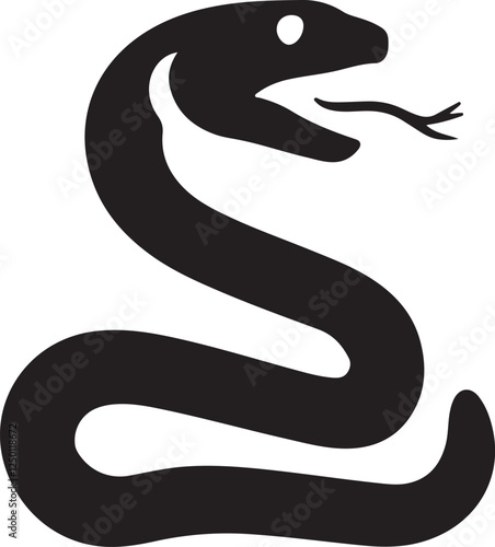 Snake Silhouette Vector Illustration
