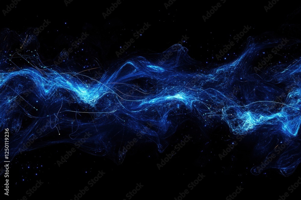Abstract blue energy wave flowing in dark space. Abstract blue energy wave flowing in dark space.