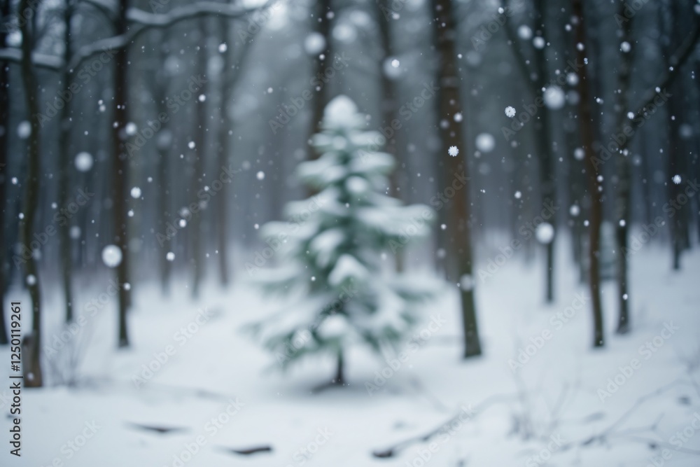 Obraz premium Falling snow on a blurry black background