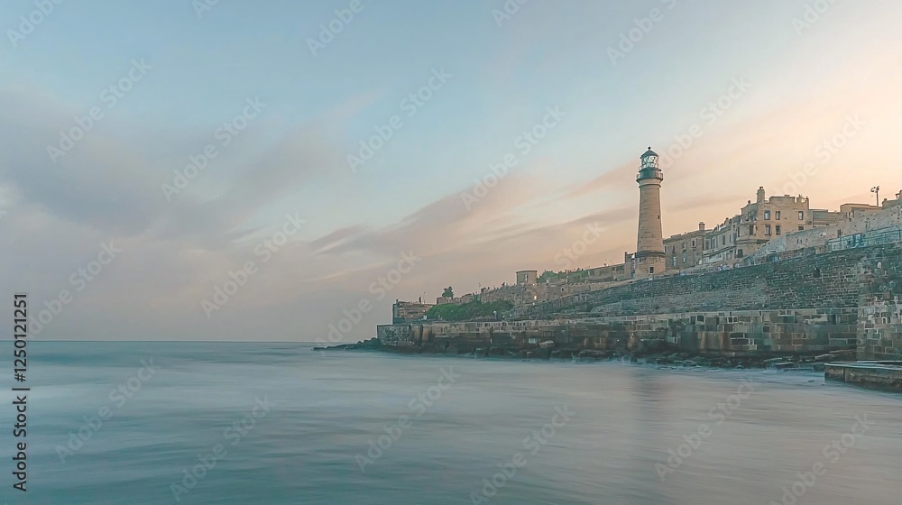 long exposure photo of a lighthouse with smooth, flowing water around it at twilight, creating a serene and dreamy effect. Lighthouse View long exposure photo of a lighthouse with smooth, flowing water around it at twilight, creating a serene and dreamy effect. Lighthouse View