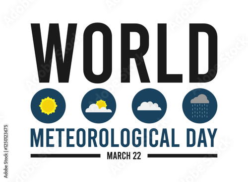 Vector illustration of world meteorological day design on white background. March 23. Poster or banner. Flat design vector illustration.