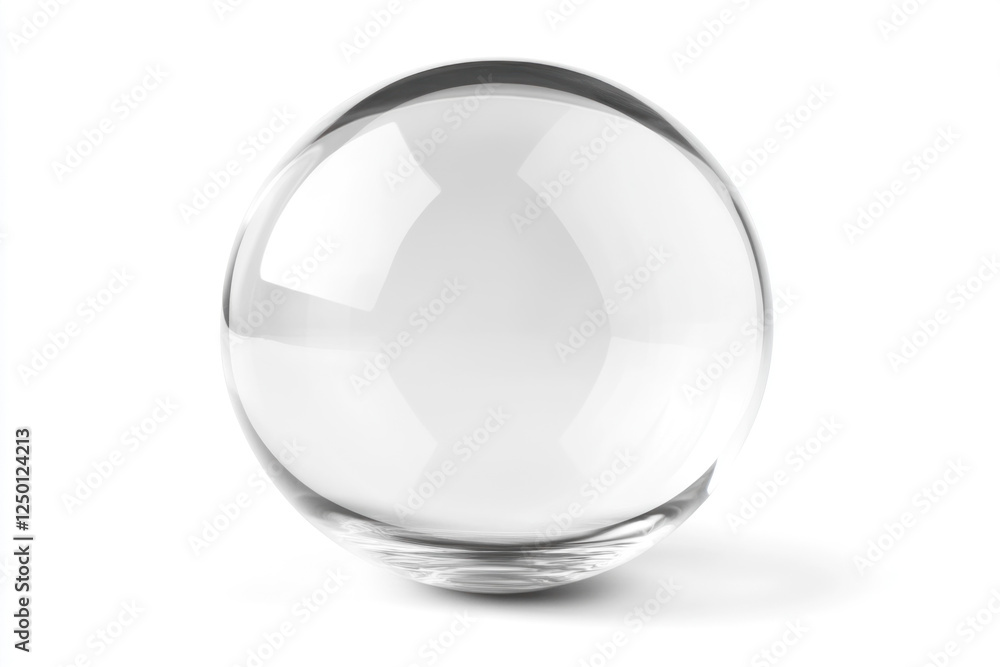 Glass sphere on white background: elegant, minimalist beauty captured in simplicity. Glass sphere on white background: elegant, minimalist beauty captured in simplicity.