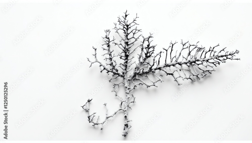 Intricate Cactus Skeleton on a Stark White Background Highlights Desert Beauty Intricate Cactus Skeleton on a Stark White Background Highlights Desert Beauty