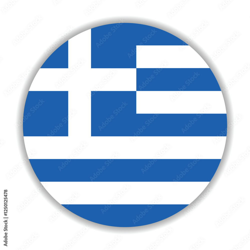 Greece flag. Greece circle flag logo icon computer vector illustration design Greece flag. Greece circle flag logo icon computer vector illustration design