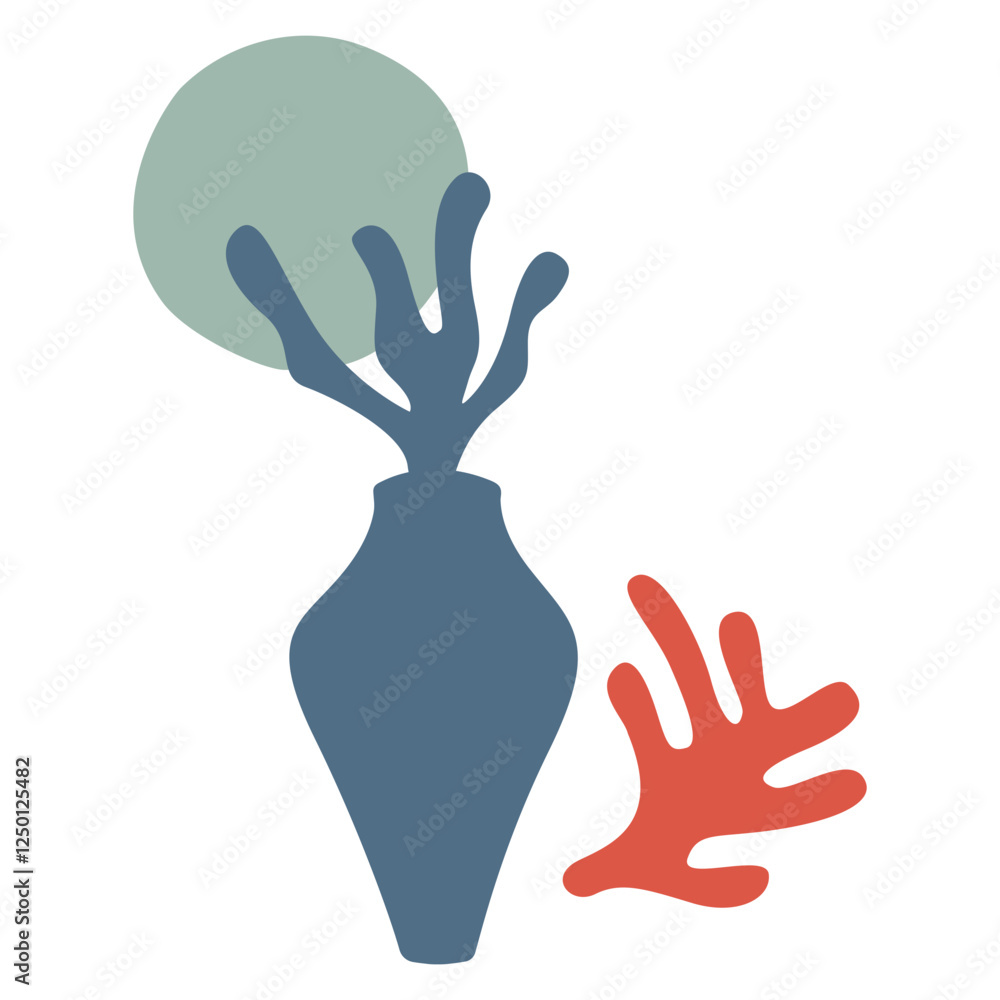Obraz premium Abstract Matisse Decoration. Flat Vector Illustration on White Background.