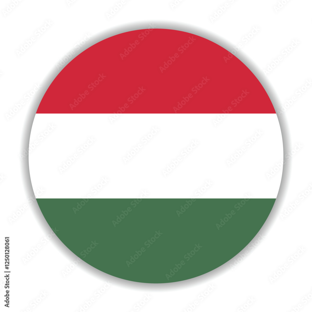 Hungary flag. Hungary circle flag logo icon computer vector illustration design Hungary flag. Hungary circle flag logo icon computer vector illustration design