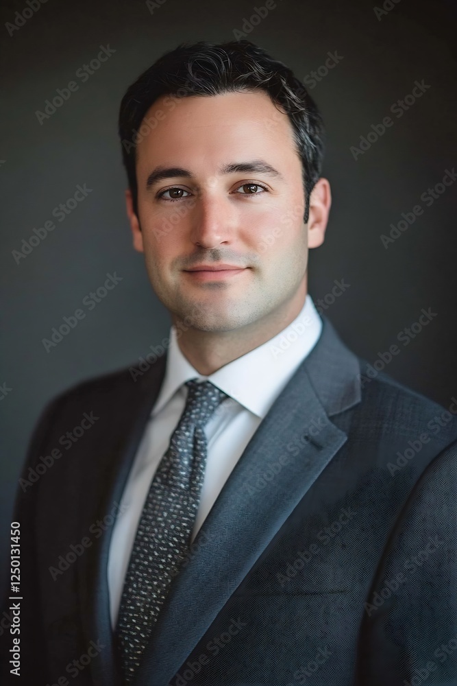 Confident professional man in a suit posing for a business profile picture : Generative AI Confident professional man in a suit posing for a business profile picture : Generative AI