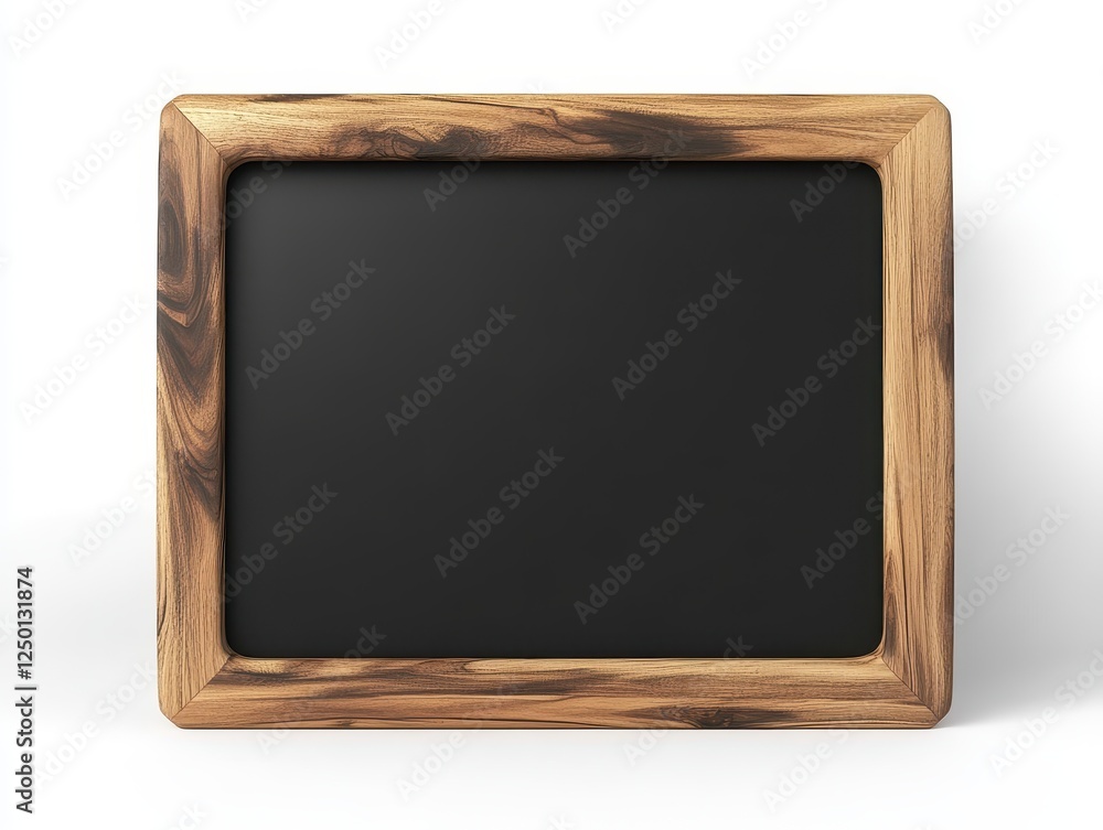 Blank Square Blackboard with Rustic Wooden Frame. Blank Square Blackboard with Rustic Wooden Frame.