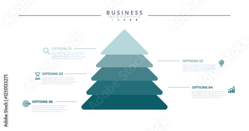 Infographic template featuring 5 steps with icons, designed for business concepts. Ideal for presentations, banners, workflow layouts, process diagrams, flowcharts, and data visualization.