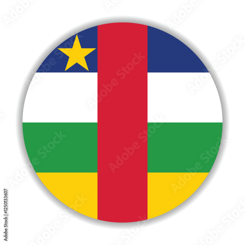 Central African Republic flag. Central African Republic circle flag logo icon computer vector illustration design